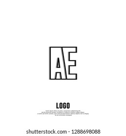 abstract AE logo letters design concept