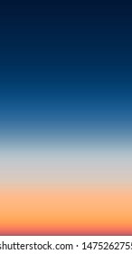 Abstract aerial panoramic view sunrise gradient mesh over ocean  Nothing but sky   water  Beautiful serene scene  Vector illustration
