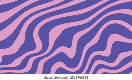 Abstract aesthetic background with blue and pink wave lines. Liquid colorful wallpaper in minimalist style