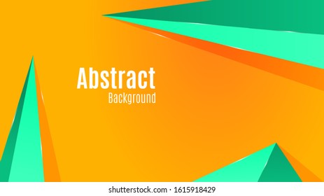 abstract aesthetic background with green triangle in yellow