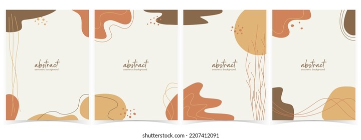 Resumen Fondo estético. Conjunto de 4 modernas ilustraciones vectoriales simples de fondo de estilo plano. Adecuado para afiches, portadas, anuncios, banner social o volante