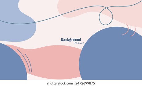 Abstract aesthetic background template, Contemporary collage with organic shapes and pastel color lines. Vector Illustration for covers, banners, brochures, posters, flyers and more.
