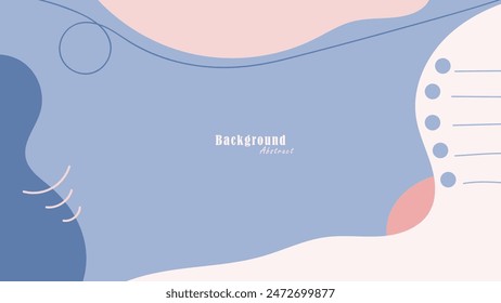 Abstractas Plantilla de fondo estético, collage contemporáneo con Formas orgánicas y líneas de colores pastel. Ilustración vectorial para portadas, Anuncios, folletos, carteles, volantes y más.