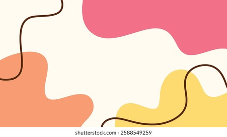 Abstract aesthetic background with wavy patterns in pastel colors