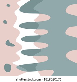 Abstract aesthetic backgrounds landscapes. Earth tones, pastel colors. Boho wall decor. Mid century modern minimalist.