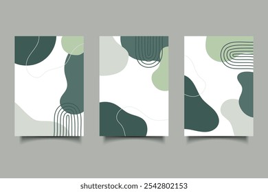 capa de boho estética abstrata com decoração de formas orgânicas de blob