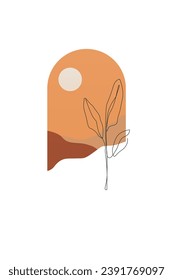 Abstract aesthetic boho mid century background