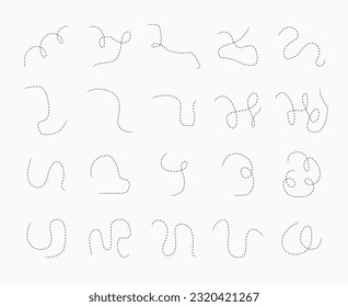 Abstract Aesthetic Dashed Line Doodle Vector