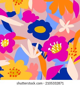 Abstract aesthetic floral,leaves, flowers vector illustration background.