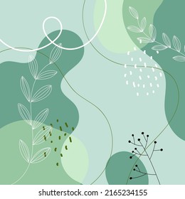 Abstract aesthetic floral,tropical with Doodles object  vector illustration.