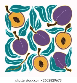 ABSTRACT AESTHETIC FRUITS DIGITAL ILLUSTRATION
