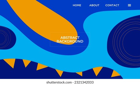 PLANTILLA DE DISEÑO DEL VECTOR DEL COLOR AZUL AMARILLO DE FONDO GEOMÉTRICO ABSTRACTO PARA PAPEL DE PARED, DISEÑO DE LA TAPA, DISEÑO DE LA PÁGINA