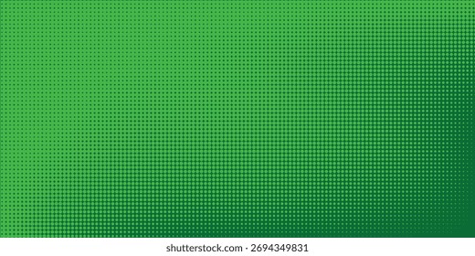 Abstract aesthetic halftone gradient background in green colors 