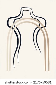 Abstraktes ästhetisches Illustrationsplakat mit linearem Körper.