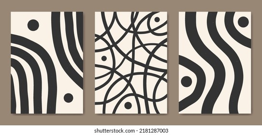 Abstract Aesthetic mid century modern shape Contemporary boho poster cover template. geometric Illustrations for postcard, cover, wallpaper, wall art, home decor