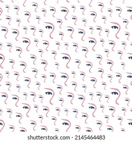 Resumen de patrón estético sin costuras. Forma de la cara femenina. Ilustración vectorial coloreada para impresión, decoración, textil, diseño de marca
