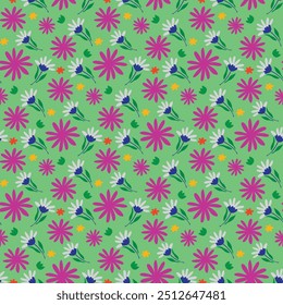 Abstract aesthetic seamless pattern with abstract natural shapes, leaves and flowers.