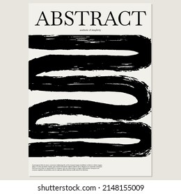 Abstract. Aesthetic of simplicity. Vector hand drawn minimalistic placard with illustration. Creative abstract artwork . Template for card, poster, banner, print for t-shirt, pin, badge, patch.