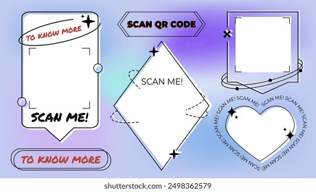 Abstract aesthetic Y2k QR Code Frames 