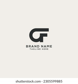 Abstract AF FA letter logo design. Flat vector logo design template element.