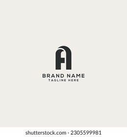 Abstract AF FA letter logo design. Flat vector logo design template element.