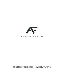 Resumen de la carta AF FA estilo sencillo diseño del logotipo plantilla vectorial.