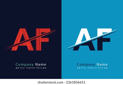 Plantilla de diseño del logotipo de la letra AF abstracta. Ilustración del logotipo del vector.