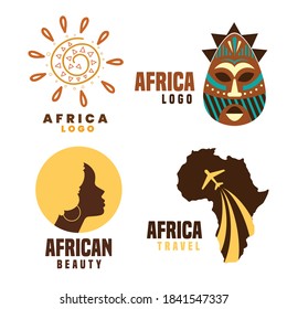 abstract africa logo collection template