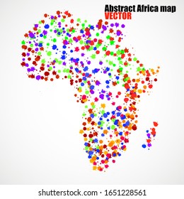 Abstract Africa map of colorful ink splashes, grunge splatters. Vector illustration