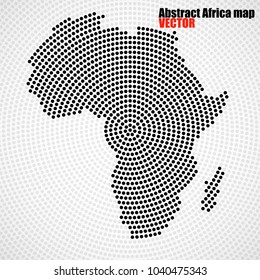 Abstract Africa Map Of Radial Dots, Halftone Concept. Vector Illustration, Eps 10