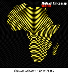 Abstract Africa map of radial dots. Vector illustration, eps 10
