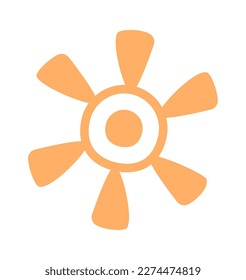 Abstract african ethnic sun shape flat icon. Vector illustration