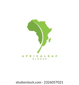 abstract African map as a green leaf logo design vector illustration