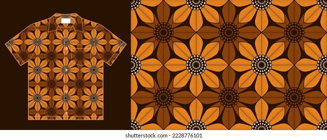 abstract african seamless pattern background, hawaii flower, textile art, tribal abstract hand-draw, geometrics shape image, summer fashion artwork for Fabric print, clothes, scarf, shawl, carpet, bag
