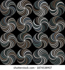 Abstract African Style Spiral Pattern, Seamless, Illusion
