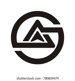 Abstract AG, AS, GA, SA  logo initial letter design template vector illustration