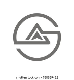 Abstract AG, AS, GA, SA  logo initial letter design template vector illustration