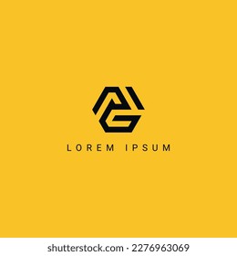 Resumen de la carta GA AG simple estilo minimalista diseño de logotipo de negocios elemento vector.
