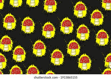 Abstract Agaric Blot Seamless Pattern