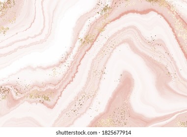 Abstract agate slice background design print with gold glitter dust. 