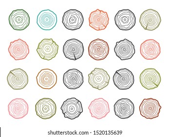Antecedentes de los árboles de círculo anuales de la edad abstracta. Conjunto vectorial de anillos de árbol