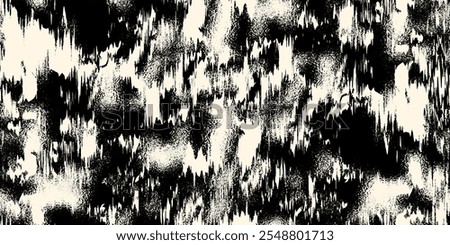 Abstract aged seamless pattern with grain texture in black and white color for a print of elegant fabric or textile. Vector illustration