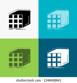 Abstract, aggregation, cube, dimensional, matrix Icon Over Various Background. glyph style design, designed for web and app. Eps 10 vector illustration