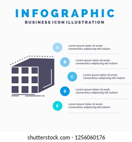 Abstract, aggregation, cube, dimensional, matrix Infographics Template for Website and Presentation. GLyph Gray icon with Blue infographic style vector illustration.