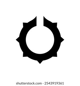 Abstract and aggressive black avatar frame with a demonic, horned ring design, perfect for a scifi or mythical themed user interface.