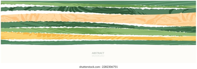 Abstract agri farm field wavy collage background. Asian agriculture land backdrop, farmland colorful vector illustration. Oriental decorative banner, eco design, rural panorama, ecology art header