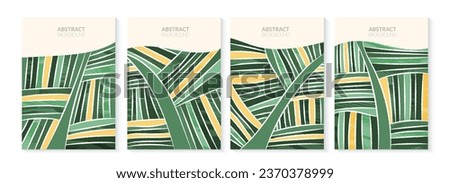 Abstract agriculture field or farm card background. Vineyard valley collage pattern, spring countryside landscape, ecology banner template. Summer backdrop, organic design, eco green flyer layout