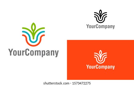 Abstract agriculture logo design template. Simple minimalist template graphic illustration. Creative vector emblem, for icon or design concept.
