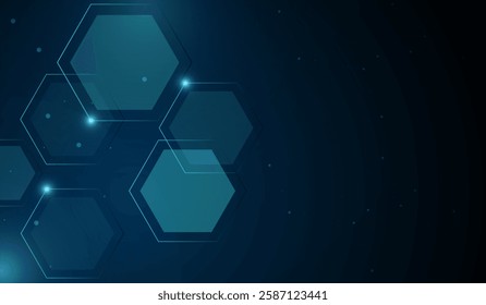 Abstract AI blue light lines on dark background with lighting effect vector design