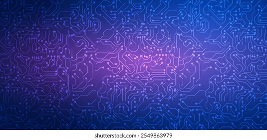 Fundo abstrato da placa de circuito AI. Tecnologia conectada linhas com elementos eletrônicos em tecnologia bg. 